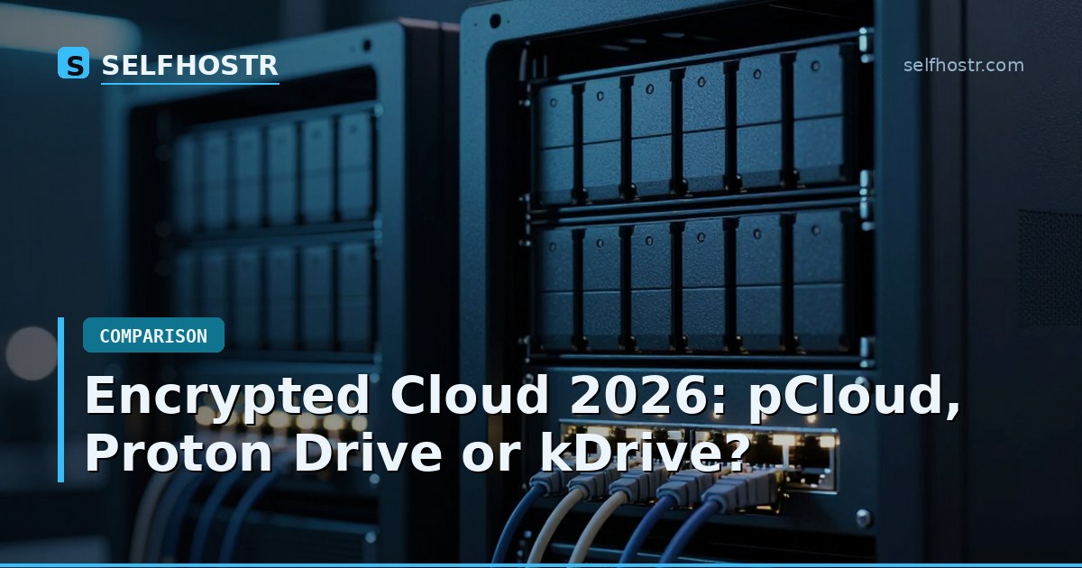 Encrypted Cloud 2026: pCloud, Proton Drive or kDrive?